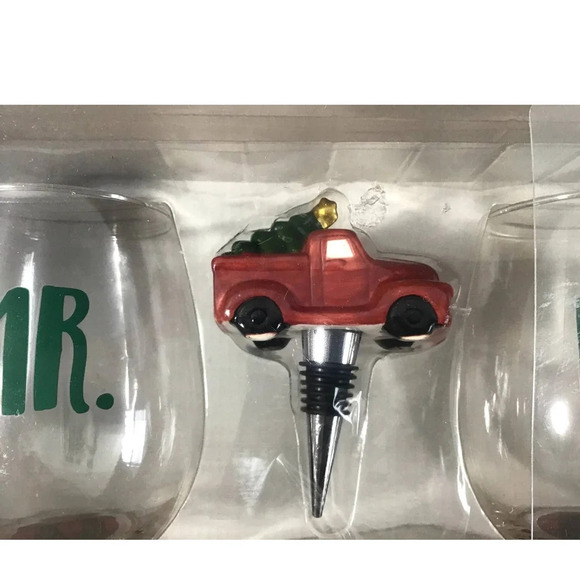 Melwood 2 Stemless Wine Glasses & Ceramic Bottle stopper Gift Set - Picture 5 of 6